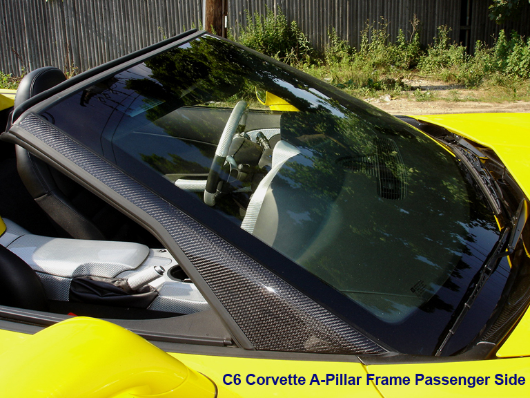 Real Carbon Fiber,  C6 Corvette, A-Pillar Frame